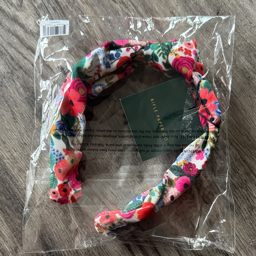 ✨ Rifle Paper Co. Vibrant Floral Knotted Headband – Garden Party Print (NWT) ✨